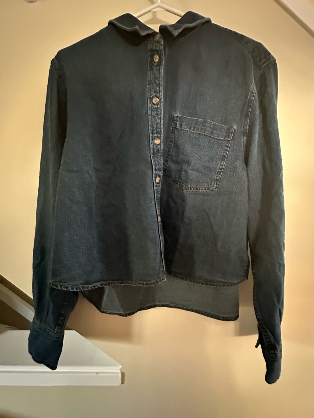 Denim Forum The ’80s Comfy Waist Denim Cropped button-up shirt - Picture 2 of 3